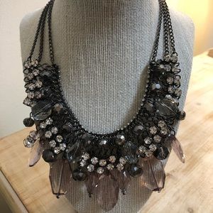 Custom made black clear drop sequence necklace